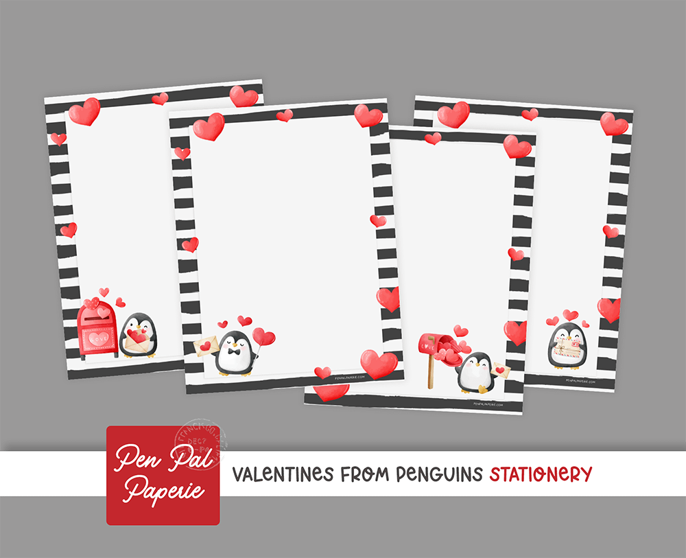 Valentines From Penguins Stationery