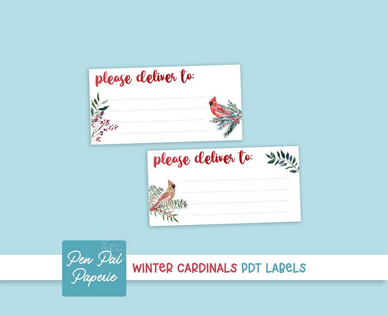 Winter Cardinals PDT Labels