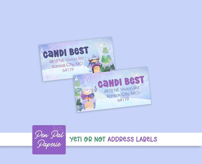 Yeti or Not, Here I Come Address Labels