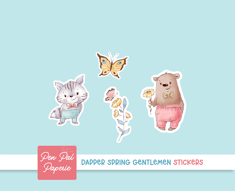 Dapper Spring Gentlemen Stickers | Set of 20