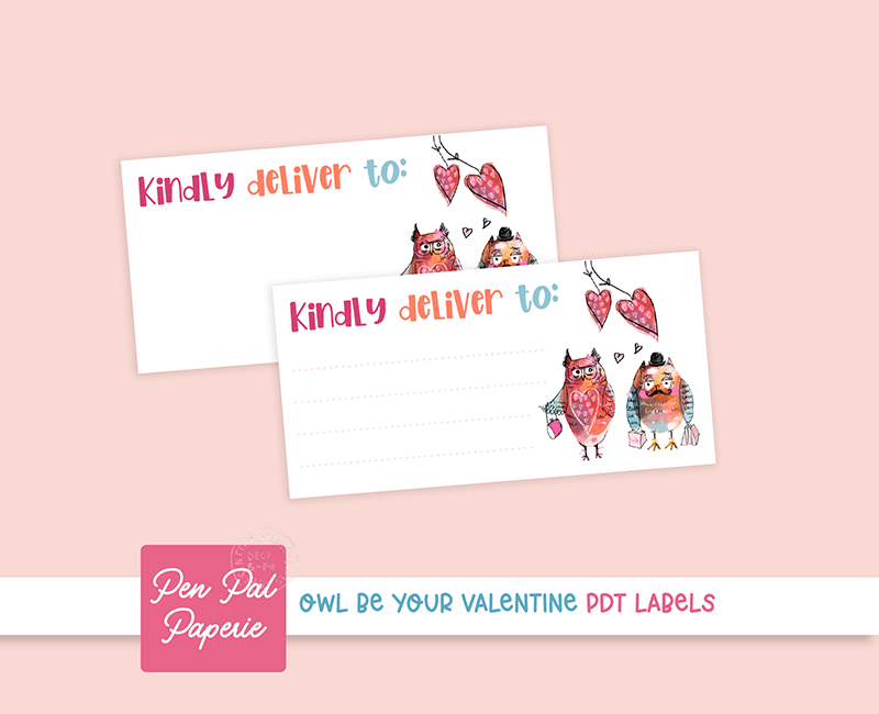 Owl Be Your Valentine PDT Labels