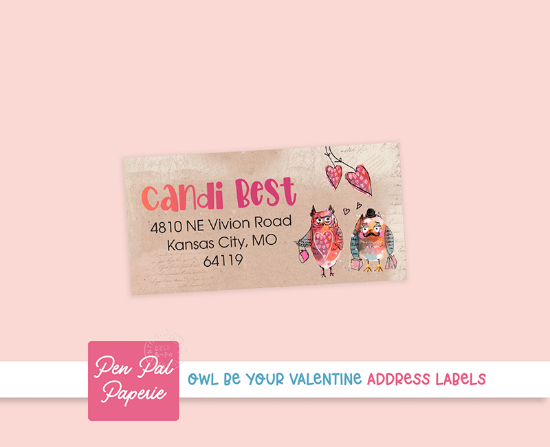 Owl Be Your Valentine Address Labels