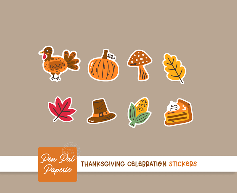 Thanksgiving Celebration Stickers | Set of 24