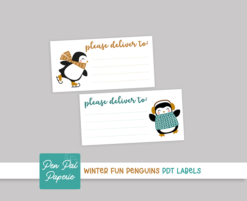 Winter Fun Penguins PDT Labels